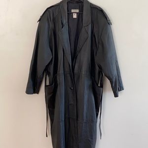 Venezia Vitale Woman Full Length Leather Coat With Tie Belt